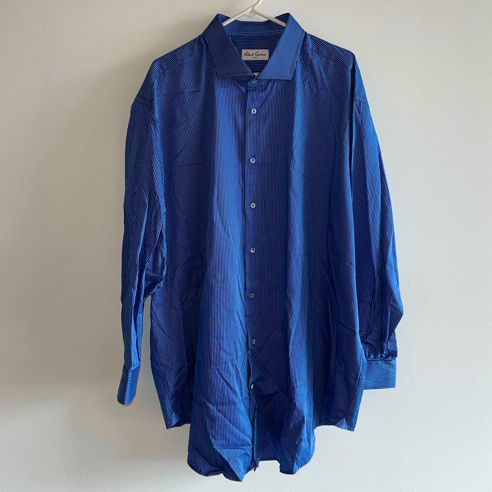 Robert Graham Blue Dress Shirt size 19 34/35